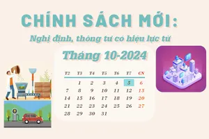 Chính sách mới: Nghị định, thông tư có hiệu lực từ tháng 10-2024