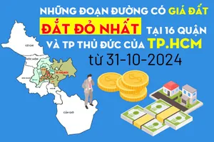 Những đoạn đường có giá đất đắt nhất tại 16 quận và TP Thủ Đức của TP.HCM từ 31-10