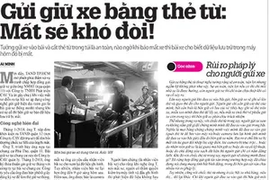 Vụ mất xe khi gửi xe bằng thẻ từ: Khó có chuyện mất dữ liệu do cúp điện