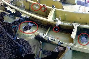 Nhiều vật thể bay với tốc độ cao đâm vào máy bay