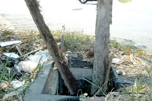 Hố ga mất nắp gây nguy hiểm