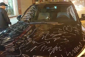 Vẽ bậy lên xe người khác, coi chừng đi tù! 