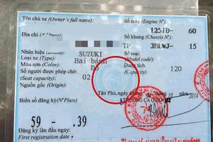 Công an chỉ cách phân biệt giấy tờ xe giả 