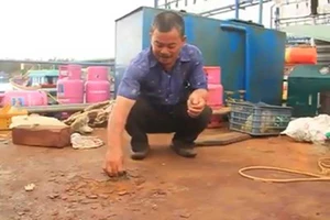 Cận cảnh tàu cá vỏ thép mới đóng đã bị hư hỏng