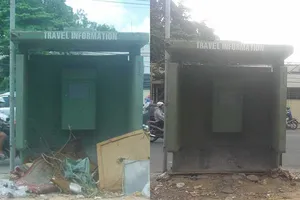 Đã dẹp bãi rác vây trạm xe buýt