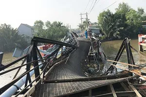 Thi công cả ngày lẫn đêm cầu tạm Long Kiển