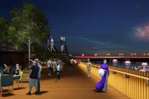 Làm đường đi bộ lát gỗ lim ven sông Hương