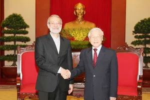 Tổng Bí thư tiếp chủ tịch Quốc hội Cộng hòa Hồi giáo Iran