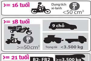 Bao nhiêu tuổi thì được lái xe máy trên 100 phân khối?