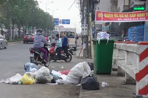 Rác tràn xuống đường