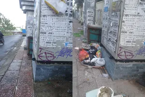 Vỉa hè đường Hoàng Sa đã được dọn sạch