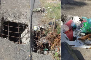 Hàng loạt nắp cống hỏng