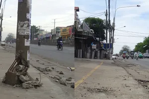 Đã bứng trụ đèn gãy chân