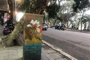 Hộp điện thành những bức tranh chào đón cuộc gặp Mỹ - Triều