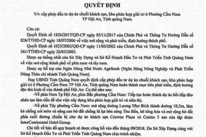 Giả văn bản của chủ tịch Quảng Nam để thổi giá đất