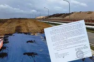 Formosa Hà Tĩnh tự ý dùng xỉ thép làm đường công vụ