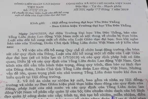 Vụ trường ĐH Tôn Đức Thắng: Tổng liên đoàn xin ý kiến Bộ GD&ĐT