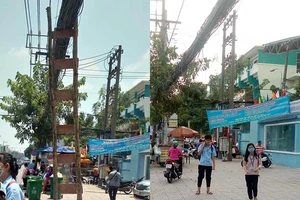 Đã thu hồi cây thang đỡ dây cáp