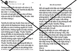 Nguy hiểm: Tamiflu bị thổi phồng như thần dược
