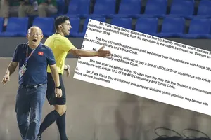 Ông Park bị cấm chỉ đạo bốn trận…