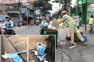 Vứt khẩu trang bừa bãi, coi chừng lây dịch bệnh
