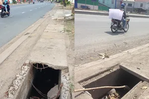 Nhiều hố nguy hiểm