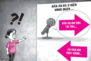 Án văn phát hành khác lúc thẩm phán đọc