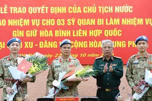 3 sĩ quan Việt Nam làm nhiệm vụ gìn giữ hòa bình LHQ
