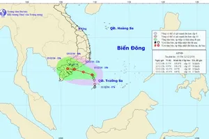 Tin áp thấp nhiệt đới gần bờ lúc 10 giờ