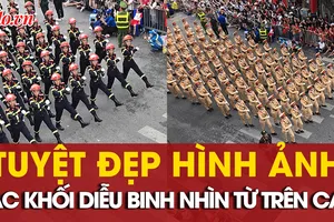 Ngắm các khối diễu binh, diễu hành tuyệt đẹp từ trên cao tại buổi Tổng duyệt A80 