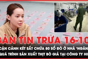 Bản tin trưa 16-10: Cận cảnh két sắt chứa 80 sổ đỏ ở nhà 'Ngân 98'; Quá trình sản xuất thịt bò giả tại Công ty Hida