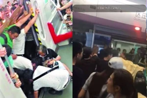 Hành khách hợp sức nâng toa xe lửa cứu cụ già