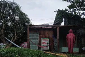 Mưa giông kèm lốc làm nhiều nhà dân Quảng Nam tốc mái