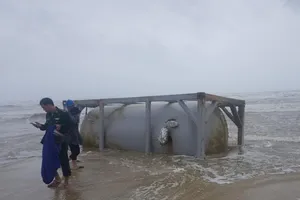 Nhiều vật có chữ Trung Quốc dạt vào bờ biển Quảng Nam