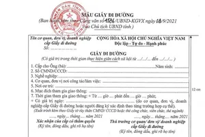 Những cơ quan được cấp mẫu giấy đi đường tại Quảng Ngãi