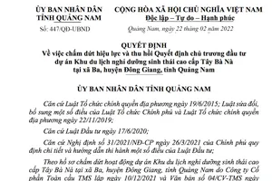 Quảng Nam thu hồi chủ trương đầu tư Khu du lịch Tây Bà Nà