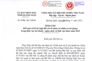 Quảng Ngãi kỷ luật 87 công chức, viên chức vi phạm