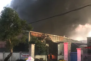 Quảng Ngãi: Công ty bao bì cháy lớn, khói bao trùm cả cụm công nghiệp 