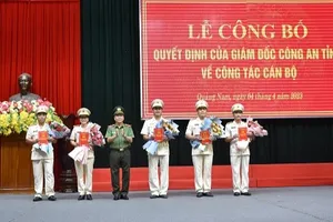 Công an Quảng Nam điều động, bổ nhiệm 5 lãnh đạo cấp phòng