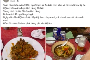 Khách “tố” nhà hàng bán suất cơm 200.000 đồng nhưng chỉ ‘tô canh với vài miếng thịt’