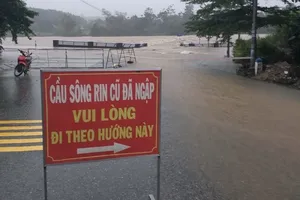 Nhiều tuyến đường các huyện miền núi Quảng Ngãi bị chia cắt.