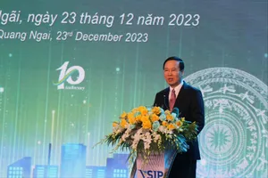 Chủ tịch nước Võ Văn Thưởng phát biểu tại buổi lễ. Ảnh: TN