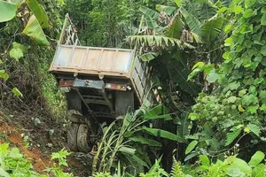 Xe tải chở keo lao xuống vực, 2 người mắc kẹt trong cabin tử vong. Ảnh: FB