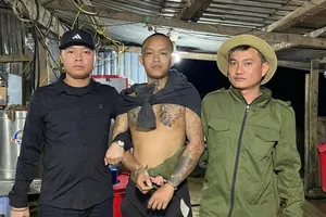 Bắt giữ nghi phạm chính trong chuyên án Mua bán người lẩn trốn ở bãi vàng. Ảnh: CA