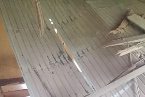 Trần nhà của 10 phòng học ở xã vùng biên bị mối mọt, nguy cơ đổ sập