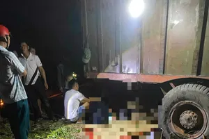 6 người trú mưa dưới gầm xe máy cày, hai người bị cán tử vong