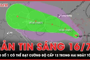 Bản tin sáng 16-7: Bão số 1 có thể đạt cường độ cấp 12 trong hai ngày tới