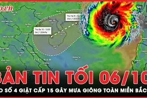 Bản tin tối 6-10: Bão số 4 giật cấp 15, tương tác với không khí lạnh gây mưa giông toàn miền Bắc