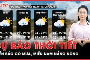 Dự báo thời tiết 16-5: Cả nước có mưa, riêng khu vực Bắc Bộ có mưa rào và giông rải rác