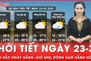Dự báo thời tiết ngày 23-3: Bắc Bộ rét khô, Nam Bộ trời nắng nóng, mưa rào và dông vài nơi